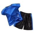 thumbnail image 1 of Boys Athletic Outfits 2 Piece Performance Tracksuit Basketball Tank Top And Breathable Mesh Shorts Set For Active Kids, 1 of 3