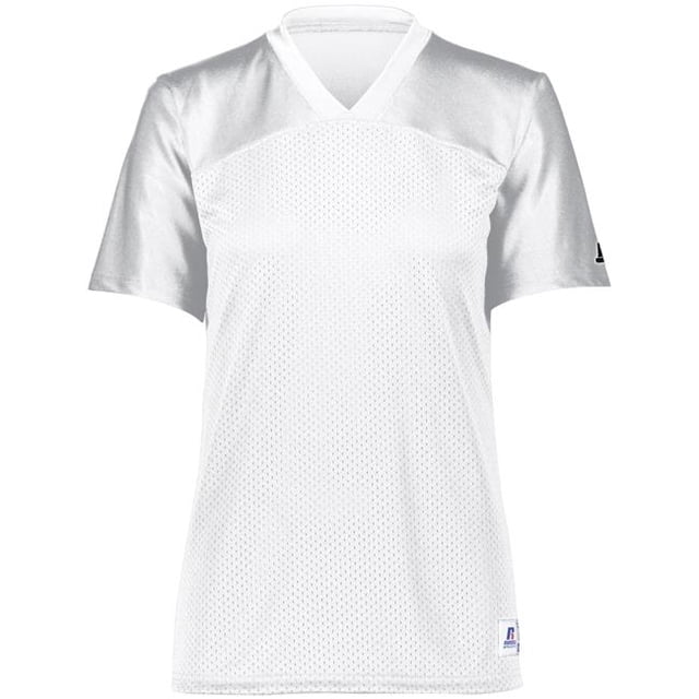 Ladies Solid Flag Football Jersey, White - Medium