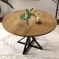 thumbnail image 3 of GloryStar Round Dining Table for 4, 47" Dining Table, Circle Table, Dining Room Table with Heavy Duty Metal Base, Round Kitchen Table for Kitchen Dinning Room(Only Table), 3 of 8