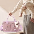 thumbnail image 4 of Diaper Bag For Infant Large Capacity Pockets Wrap Straps For Stroller Pendant Bear Brooch Infant Bottle Diaper Postpartum Infant Pack, 4 of 5