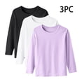 thumbnail image 1 of YUNAFFT Boys & Girls Layering T-Shirts Slim Fit Pure Color Long Sleeve Round Neck Basic Tees 3-Pack Essential Casual, 1 of 9