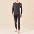 thumbnail image 2 of Sentmoon Ensembles Hommes Décontractés Rayés Double Face Polaire Thermique Épaissie Base Thermique Manches Longues Col Rond Haut et Bas Ensemble Extensible et Flexible Automne et Hiver pour Cadeaux de Vacances Gris TTG, 2 of 6