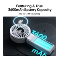thumbnail image 4 of JISULIFE Ventilateur Portable Polyvalent avec Écran LED, Batterie Rechargeable USB 3600mAh, 5 Vitesses, Cordon Inclus, 4 of 9