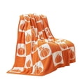 thumbnail image 4 of Product Classification Blanket Product Title Sac Fall Throw Blanket Orange Pumpkin Rugged Jacquard Cozy for Sofa Black White Checkered Halloween Theme, 4 of 4