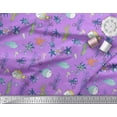 thumbnail image 2 of Soimoi Tissu Poly Georgette Poisson, Corail & Étoile de Mer Imprimé Océan 1 Yard 52 Pouces de Large, 2 of 3