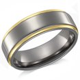thumbnail image 1 of Quitessential Tungsten Laser Polished Gold Plated Men's Ring, 1 of 4