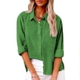 thumbnail image 2 of Timegard Chemises à Manches Longues pour Femmes Grande Taille en Coton et Lin Hauts Légers Automne Décontracté Blouse Ample, 2 of 8