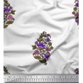 thumbnail image 1 of Soimoi Polyester Crepe Fabric Leaves & Floral Block Print Sewing Fabric Yard 42 Inch Wide, 1 of 3