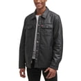 thumbnail image 1 of Levi’s Men’s Full Fleece Lining Faux Leather Jacket, Black, Large, 1 of 6