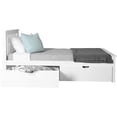 thumbnail image 3 of BEDSMART Solid Wood Twin Size Bed With Storage | White, 3 of 7