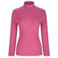 thumbnail image 4 of RKSTN Chandails pour Femmes Mode Automne Hiver Couleur Unie Manches Longues Chandails Chandail Col Roulé Décontracté Ajusté Côtelé Tricoté Hauts, 4 of 8