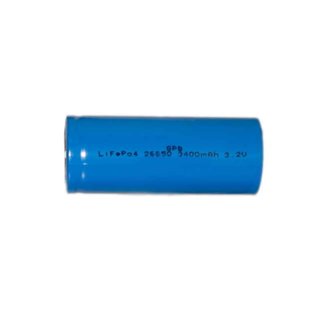 Batterie 3,2 Volts 26650 LIVEPO4 (3300 mAh) à design Cylindrique Bleu, avec une Tension Nominale de 3,2 V et une Capacité de 3300 mAh. la Batterie Mesure 65 mm de Longueur et 26 mm de Diamètre, Pesant 80,5 g. Elle Est Légère, a une Haute Densité d'Énergie et Prend en charge jusqu'à 2000 cycles de charge. Convient aux Voitures de Course RC, Pistolets d'Airsoft, robots RC, Vélos Électriques et Blocs
