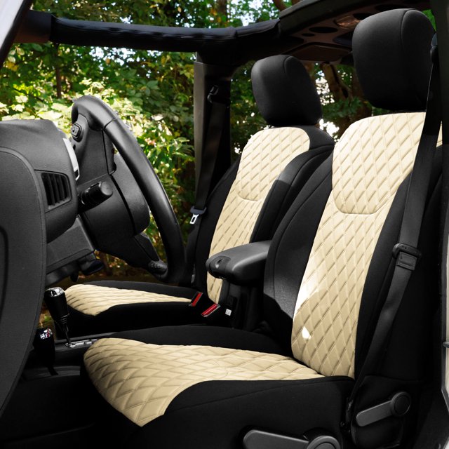 FH Group Neoprene Waterproof Custom Fit Seat Covers for 2007-2018 Jeep Wrangler JK 4DR Front Set