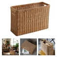 thumbnail image 1 of Noehoiugi Woven Rattan Magazine Rack With Handles, Rectangular Storage For Newspapers, Magazines And Bottles, Brown Home Desk Organizer, 1 of 9