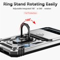 thumbnail image 2 of KOMI Designed for Google Pixel 9, Military-Grade Drop-Proof Case with Sliding Camera Cover and Ring Kickstand, Heavy Duty Shockproof Full Body Protective Phone Case, Silver, 2 of 5