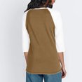 thumbnail image 4 of JDQJBZ Summer Womens Tops,3/4 Sleeves Tops For Womens Tops For Women Trendy Shirts For Women Color Raglan Sleeve Crew Neck Spring Summer Ladies T Shirt, 4 of 4