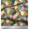 thumbnail image 3 of Soimoi Viscose Chiffon Fabric Leopard & Argyle Patchwork Print Sewing Fabric Yard 42 Inch Wide, 3 of 3