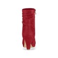 thumbnail image 4 of Unique Bargains Bottes Mi-Mollet à Plateforme à Talons Hauts à Fermeture Éclair à la Cheville pour Femmes Rouge (Taille 6,5), 4 of 8