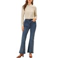thumbnail image 2 of INSPIRE CHIC Women's Printed Long Sleeve Piped Button Down Shirts S Khaki, 2 of 6