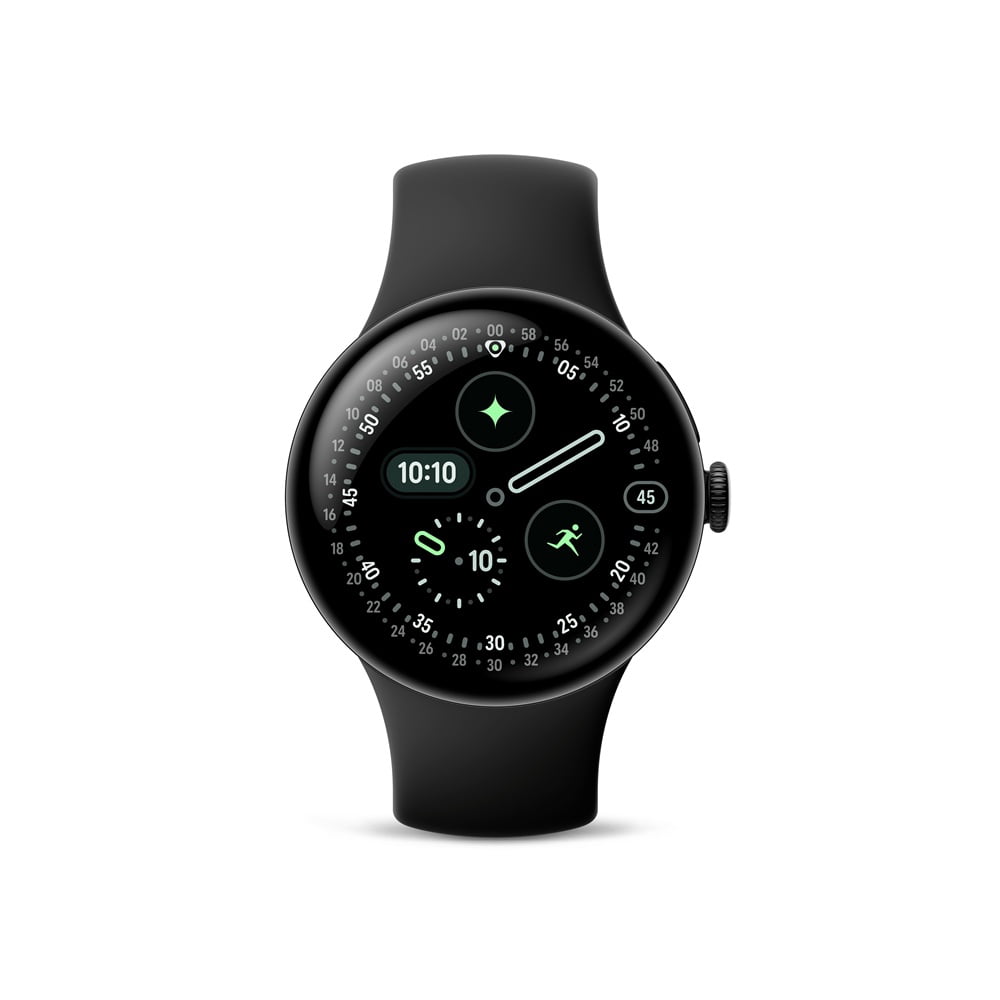 Google Pixel Watch 4 (WiFi), 41mm Matte Black Aluminum Case with Obsidian Active Band