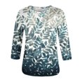 thumbnail image 4 of TIMIFIS 3/4 Sleeve Shirts for Women Button V Neck Loose Womens Tops Fall Clothes Mid Length Three Quarter Sleeve TopsFall, 4 of 5