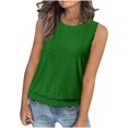 thumbnail image 4 of Liquidation! Hauts Grande Taille pour Femmes, Blouse à Manches Courtes d'Été pour Femmes, Haut Décontracté Ample Sans Manches à Col Rond, 4 of 5