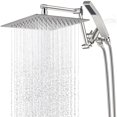 thumbnail image 1 of G-Promise All Metal 10 Inches Rainfall Shower Head with Handheld Spray Combo 3 Settings Diverter Adjustable Extension Arm with Lock Joints 71 Inches Stainless Steel Hose (Brushed Nickel), 1 of 5
