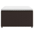 thumbnail image 2 of vidaXL Garden Footrest with Cushion Brown Poly Rattan, 2 of 4