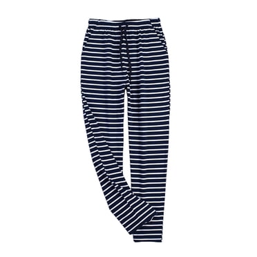 Mens Striped Sleeping Pants Big & Tall Cotton Wide Leg Pajama Pants with Pocket Comfy Soft Loungewear Pajamas Navy, 2XL