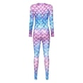 thumbnail image 4 of Oyolan Women's Fish Scale Print Jumpsuit Catsuit Long Sleeve One Piece Skinny Rompers Type G M, 4 of 4
