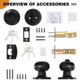 thumbnail image 3 of Probrico Entry Door Knobs Lock Set and Single Cylinder Deadbolt Combination Set Entry Door Locksets with Deadbolt Same Key Flat Black (3 Pack) Keyed Alike, 3 of 5