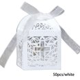 thumbnail image 2 of 50 Pieces Gift Boxes Snack Art Table Decoration Chocolate Cookie Package Holder Paper Decorative Atmospheres Packing Ribbon Hollow Container White, 2 of 8