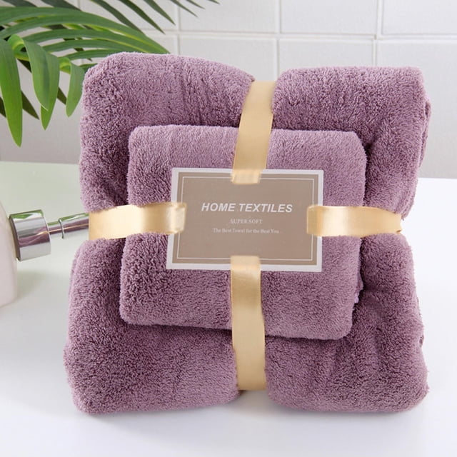 TopLLC Cotton 2 In 1 Bath Towel And Face Towel Soft-Bath Towels Set OF 2pc