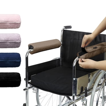 CAVENDY Wheelchair Armrest Pads Covers Memory Foam Velvet Padded Cushion for Mobility Aids, Office Transport Chair