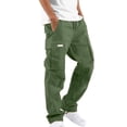 thumbnail image 1 of WRKEKC Cargo Pants for Men Pocket Patch Drawstring Multiple Pockets Straight Leg Work Pants Outdoor Fitness Pants for Active Wear, 1 of 5