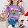 thumbnail image 2 of LUOGENLI T-Shirt pour Filles Garçon et Fille Mode Décontractée Imprimé Col Rond Ample Manche Courte T-Shirt Haut Maxi Hauts avec Shorts et Poches Violet 10-11 Ans, 2 of 4