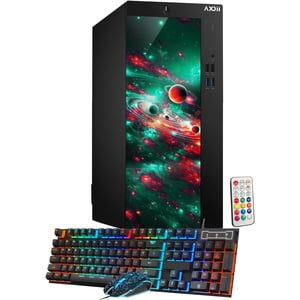 AXOII Personnalisé RGB Bureau PC, Intel Core i7 Processeur, 8GB RAM, 256GB SSD, Wi-Fi, Bluetooth 4K Appui, HDMI, DisplayPort, Windows 11 Pro Rénovés