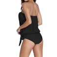 thumbnail image 3 of Women's Black 2pcs Bandeau Tankini Swimsuit, 3 of 4