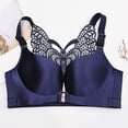 thumbnail image 4 of Womens Solid Bra Wire Free Underwear Front Closure Butterfly Backless Bra, 4 of 9