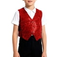 thumbnail image 3 of Gilet de Danse de Performance pour Ados à Boutons devant Rouge Gilet Sans Manches Décontracté Col Rond Tenues de Fête Occasion Spéciale 13-15 Ans, 3 of 3