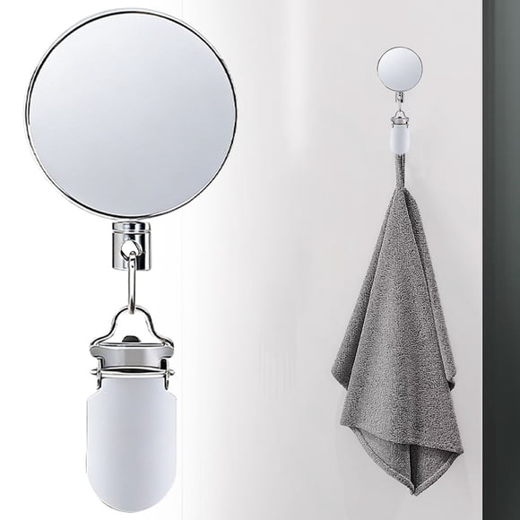 Towel Clip,Retractable Kitchen Towel Clip Holder,Wall Mounted Kitchen Towel Hook with Strong Adhesive,23 inch Steel Cable Auto Rewind,Hand Towel Clips for Kitchen, Bathroom & RV(Silver)