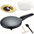 thumbnail image 1 of AMERTEER 800W Electric Griddle Crepe Maker - 8” Non-Stick  Auto Thermostat  Smokeless  Portable Breakfast Maker for Pancake  Blintz  Chapati  Tortilla, 1 of 6