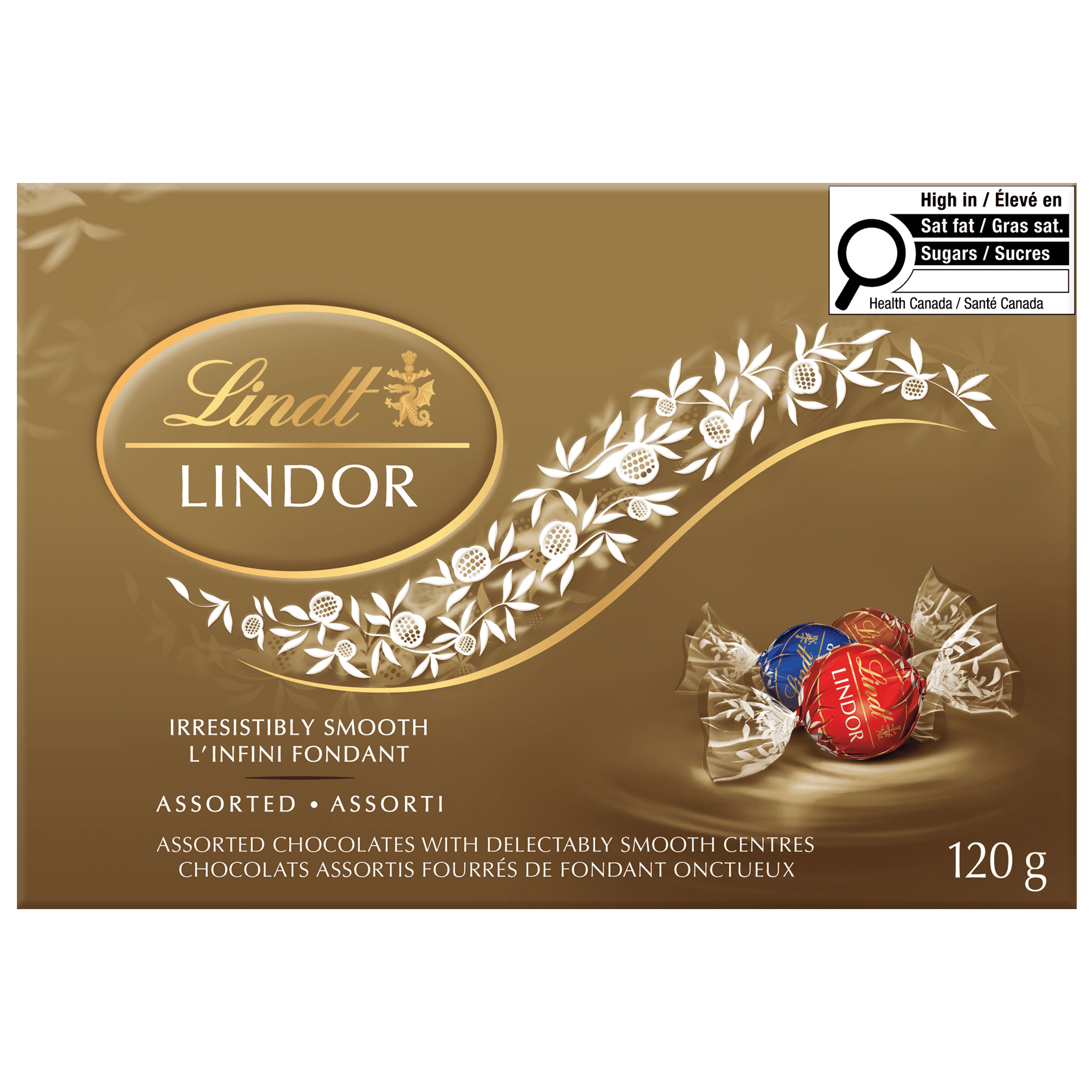 Lindt LINDOR Assorted Milk and Dark Chocolate Truffles, 120g Box