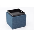 thumbnail image 2 of Chase Tissu Ottoman Avec Plateau Flip Couvercle (Bleu), 2 of 4