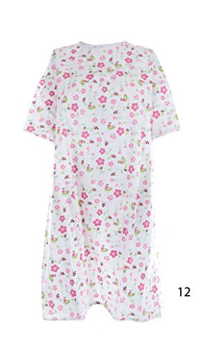 Robe Dos Croisé en Flanelle Adaptative pour Femmes (2TG, Chenilles et Papillons - 12)