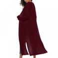 thumbnail image 2 of Women‘s Lightweight Long Sleeve Cardigan Sweaters Irregular Split Open Front Thin Knit Sweater with Pockets, 2 of 5