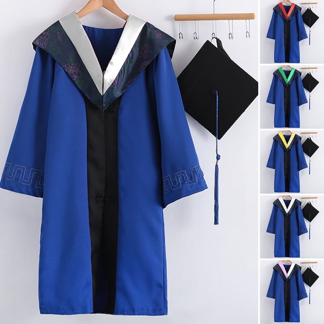 1 Ensemble Uniforme de Collation des Grades Super Doux Résistant à l'Usure Polyester Chapeau Bachelor Collation des Grades Cloak Accessoires de Photographie Ensemble pour Collège