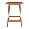 thumbnail image 4 of CorLiving Miramar Solid Wood Square Outdoor Slat Topped Pub Table, Brown, 4 of 7