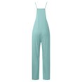 thumbnail image 5 of TrendOFT Jumpsuits For Women Casual Summer Solid Loose Pocket Spaghetti Strap Wide Leg Womens Overalls Rompers Mint Green S, 5 of 5