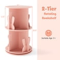 thumbnail image 3 of Costway Bibliothèque Rotative pour Enfants à 2 Niveaux, Autoportante, Présentoir Pivotant à 360°, Étagère de Rangement, Rose, 3 of 10